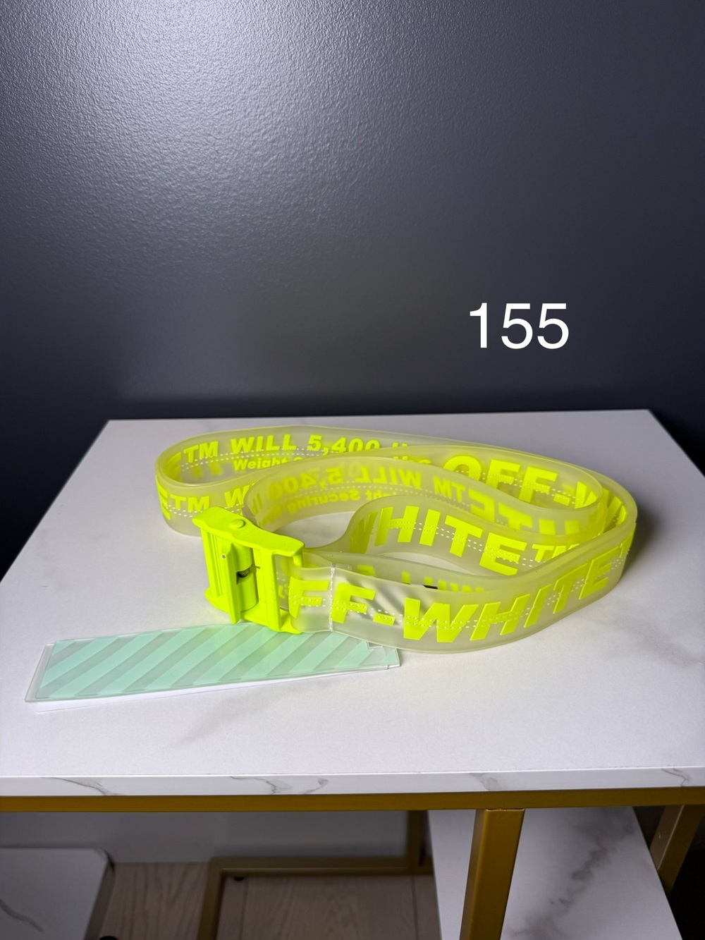 Off-White Neon Yellow Translucent Industrial Belt